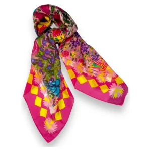 🌸 Silk Scarf - Pink Summer - Luxury