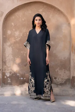 1 Piece Embroidered Grip Silk Kaftan