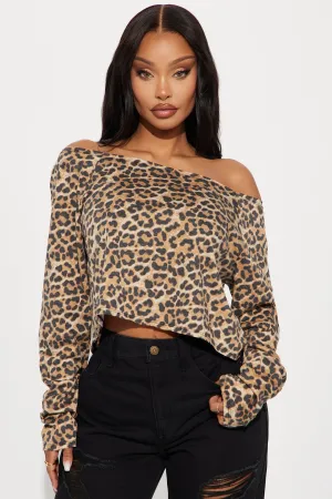Acting Wild Off Shoulder Top - Leopard