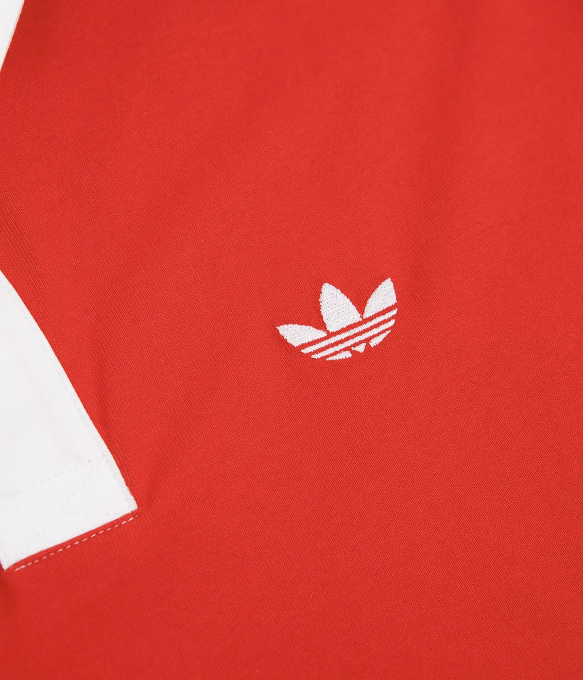 Adidas Solid Rugby Shirt - Vivid Red / White