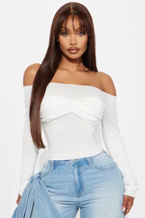 All Mine Off Shoulder Top - White