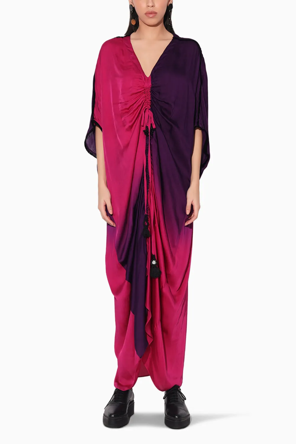 Aphelion Pink and Purple Ombre Kaftan Dress