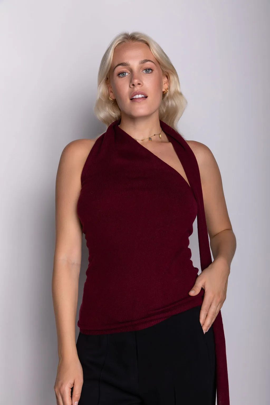 Aurora One Shoulder Cashmere Top