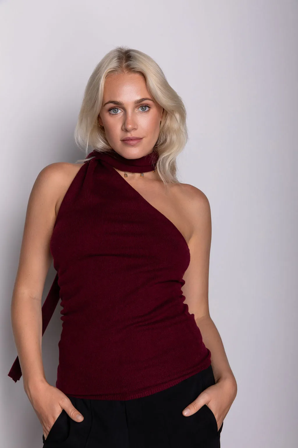 Aurora One Shoulder Cashmere Top