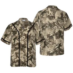 Baseball Camo Pattern Hawaiian Shirt
