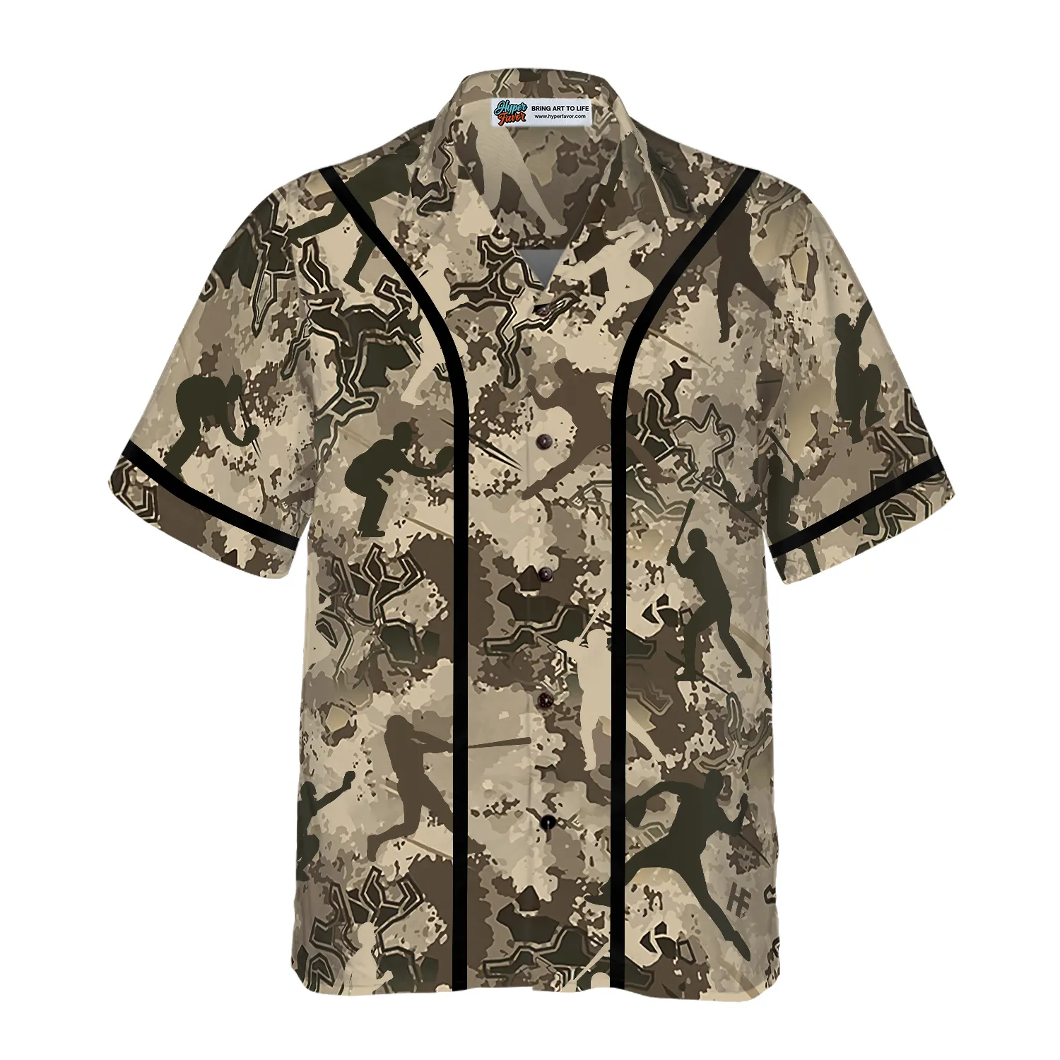 Baseball Camo Pattern Hawaiian Shirt