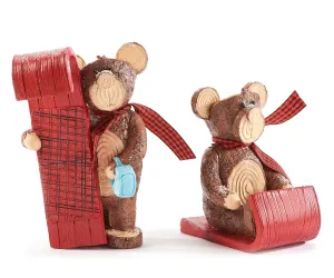 Bear With Toboggan Figurine