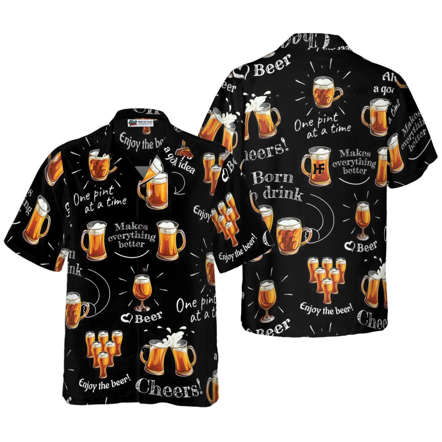Beer Born To Drink Hawaiian Shirt