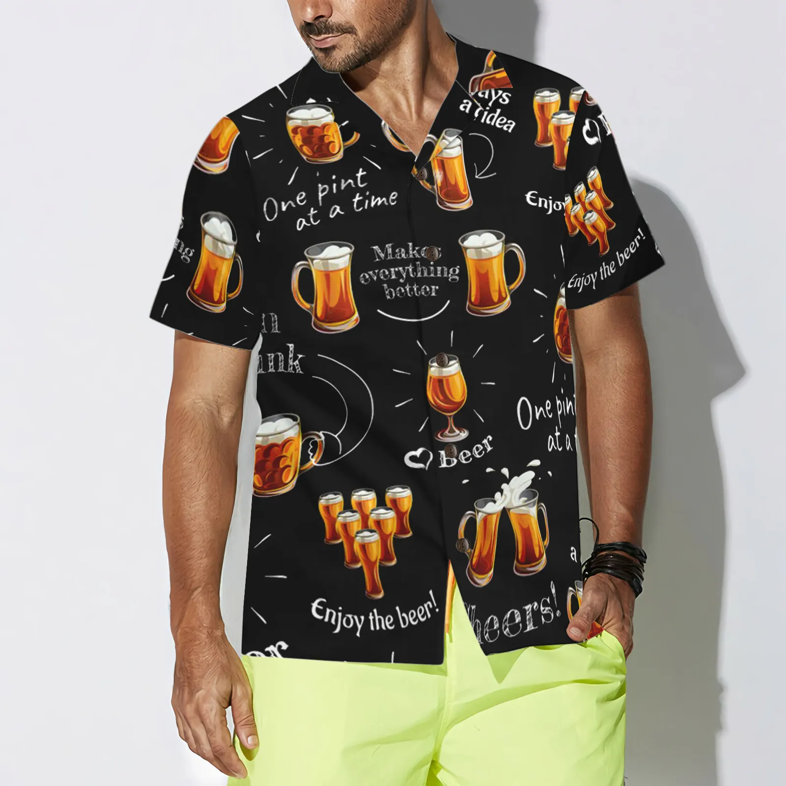 Beer Born To Drink Hawaiian Shirt