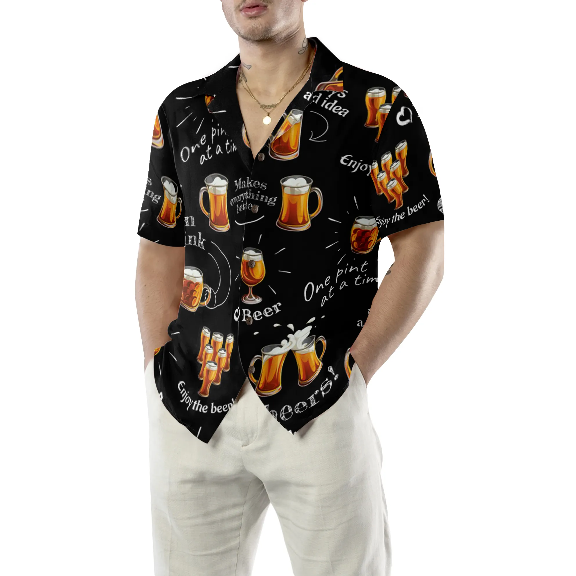 Beer Born To Drink Hawaiian Shirt