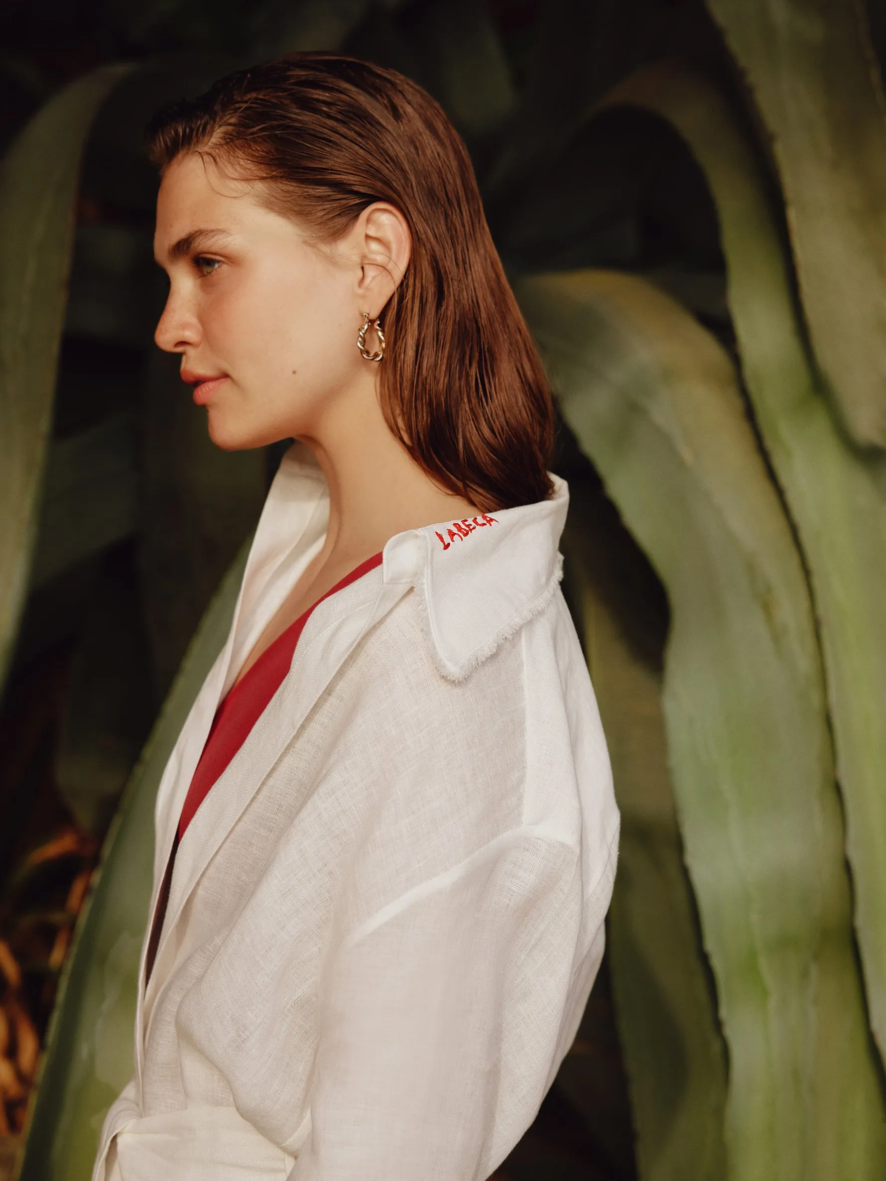 Blake White Linen Mini Kaftan