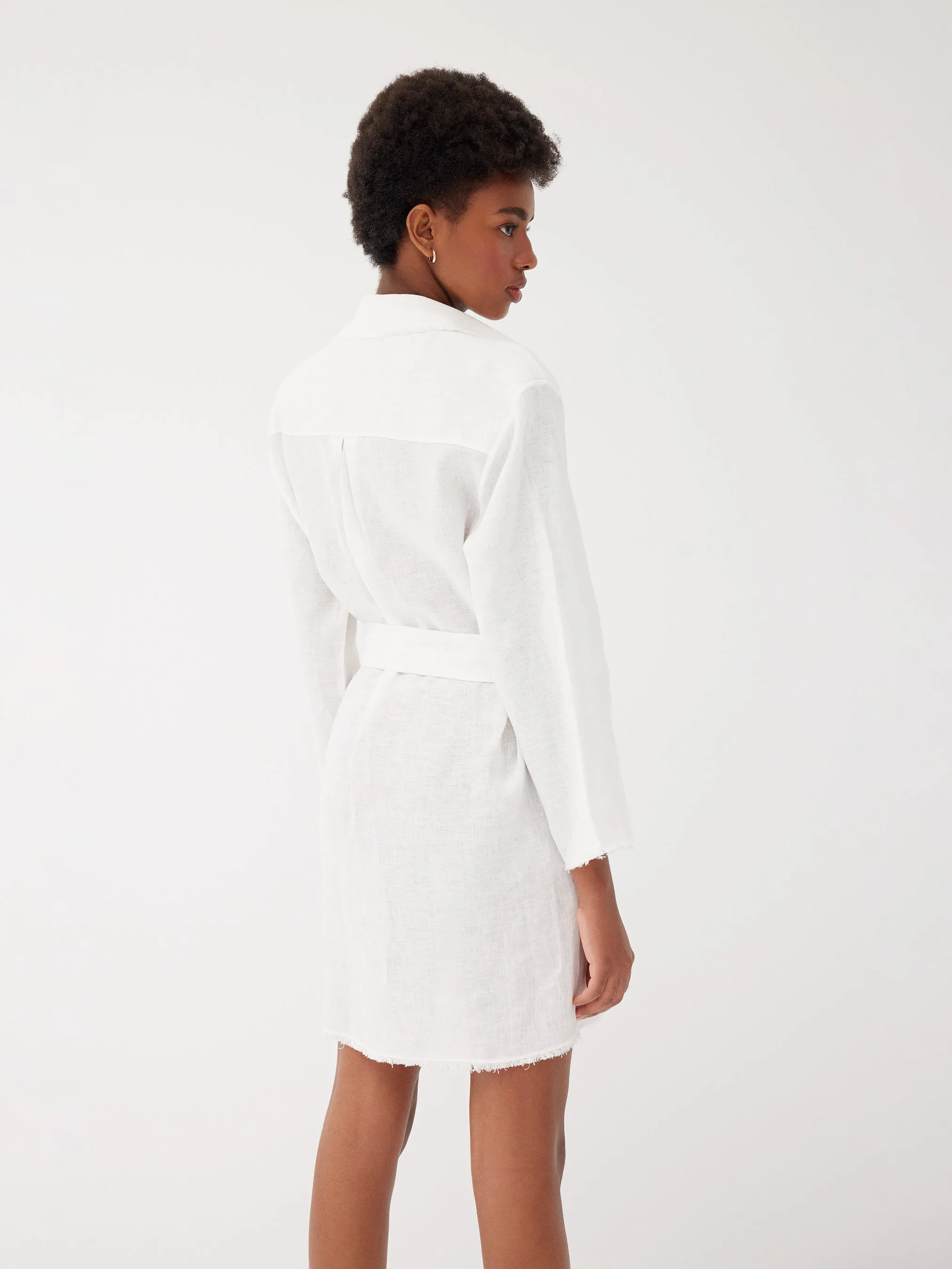 Blake White Linen Mini Kaftan