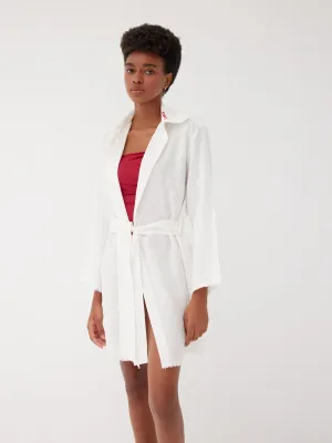 Blake White Linen Mini Kaftan