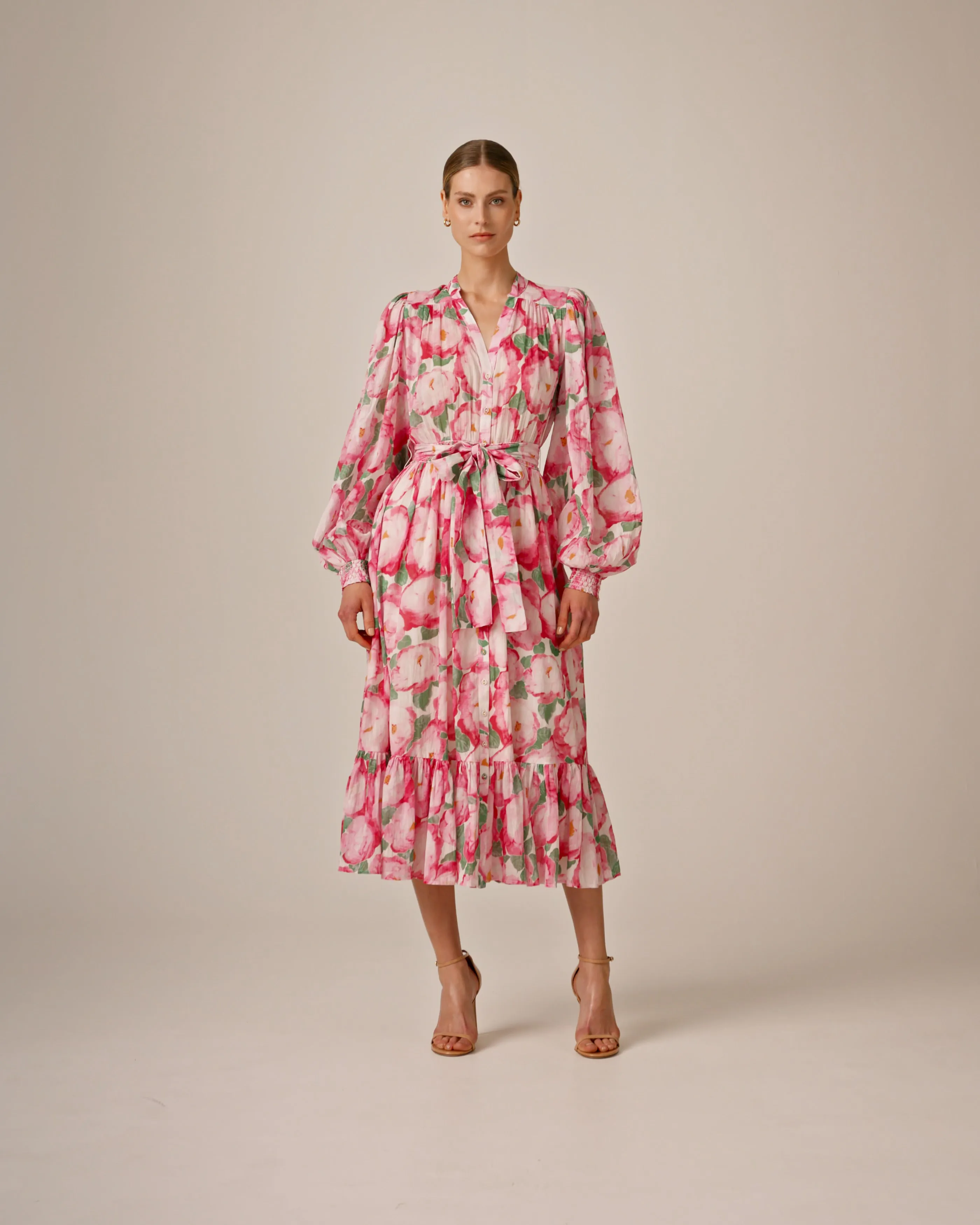 Bohemian Midi Dress - Peonies