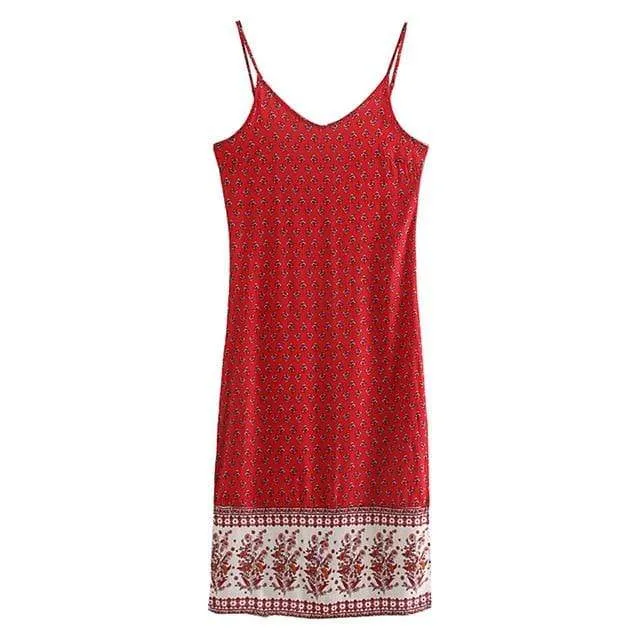BOHO FLORAL MIDI DRESS