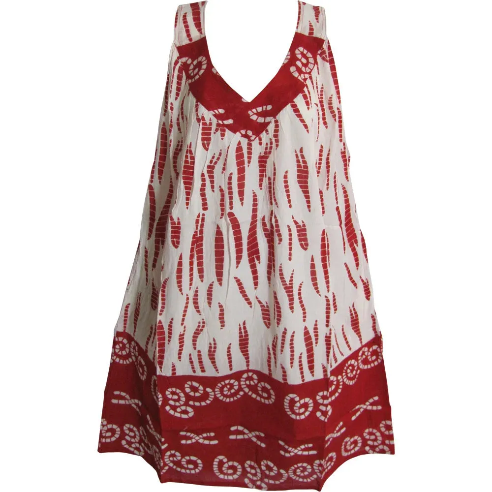 Boho Lounge  White Printed V-Neck Mid-Length Sleeveless Casual Dress with pockets.sundress.beach dress.