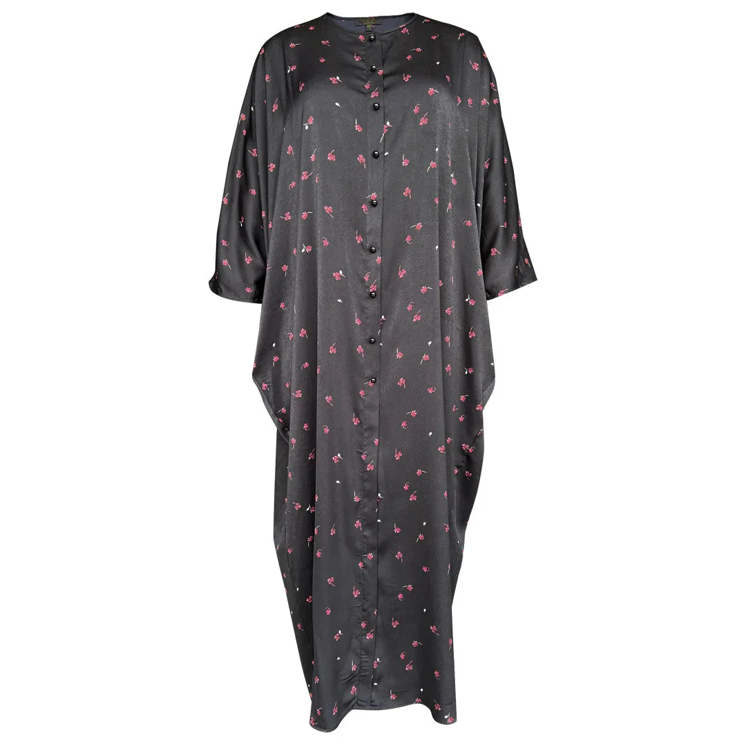 Bushra Satin Dress - Black