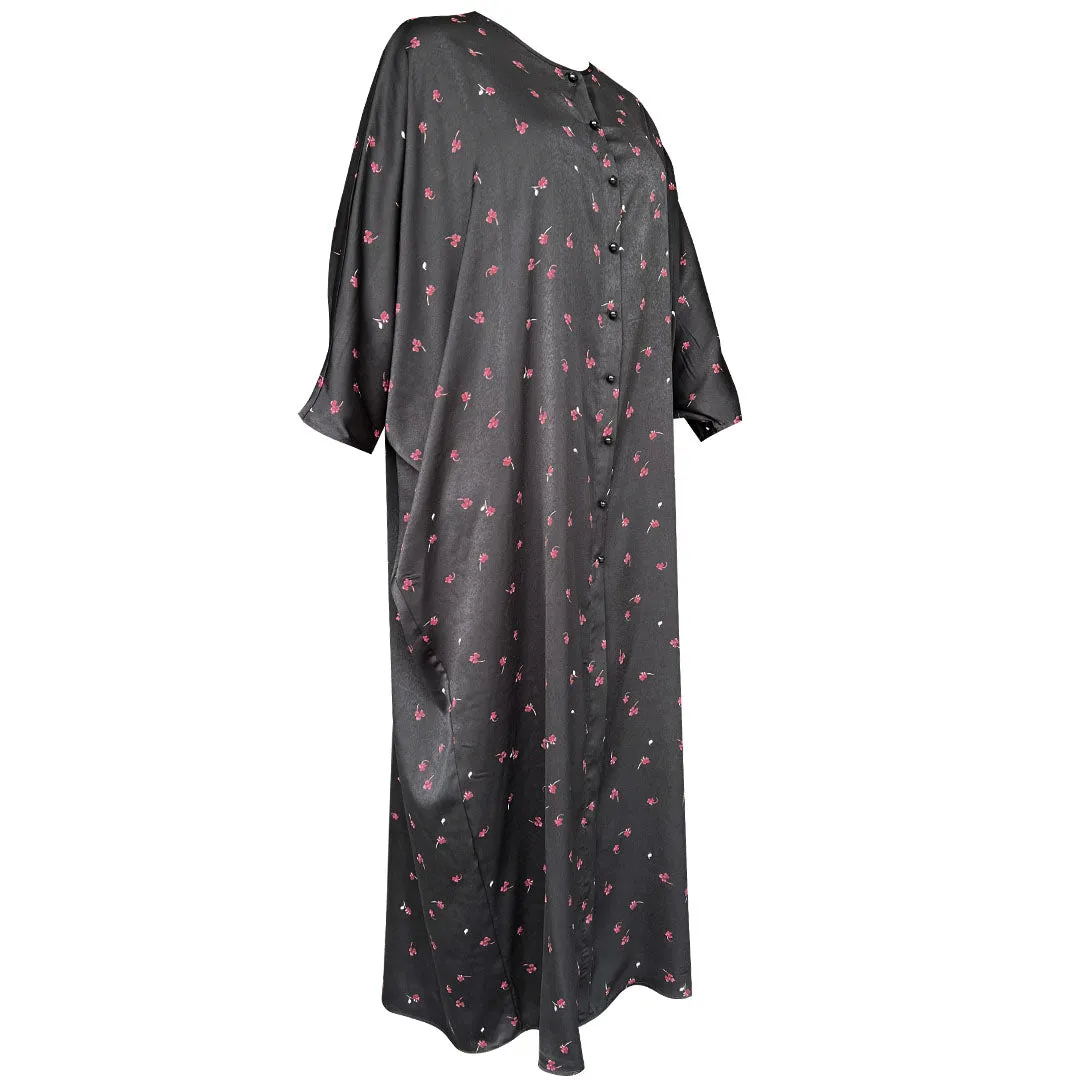 Bushra Satin Dress - Black