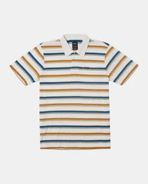 Cassady Stripe Polo Shirt - Antique White