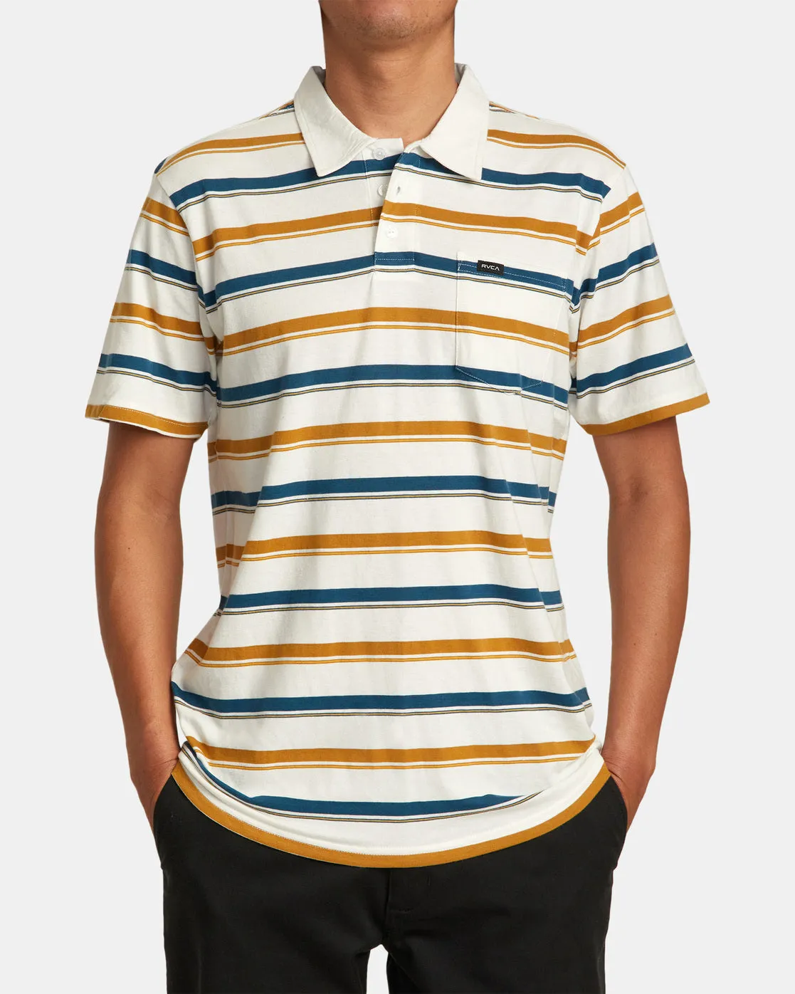 Cassady Stripe Polo Shirt - Antique White