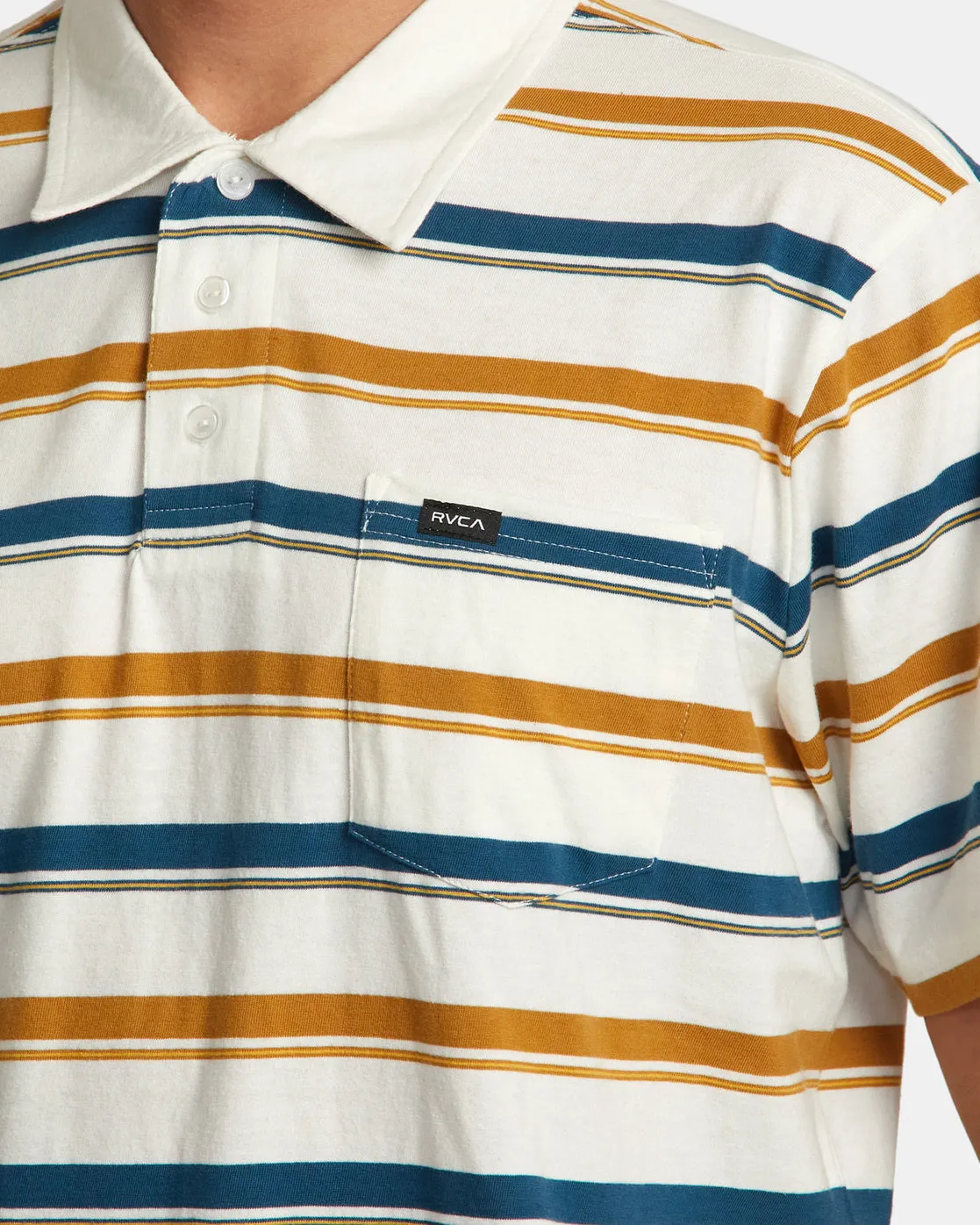 Cassady Stripe Polo Shirt - Antique White