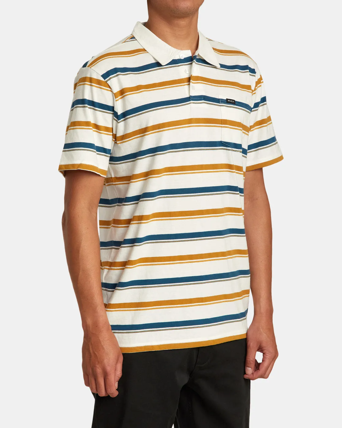 Cassady Stripe Polo Shirt - Antique White