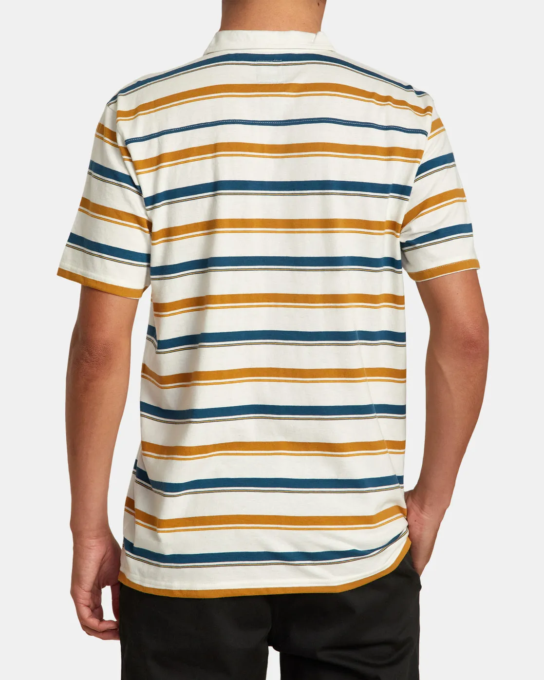 Cassady Stripe Polo Shirt - Antique White