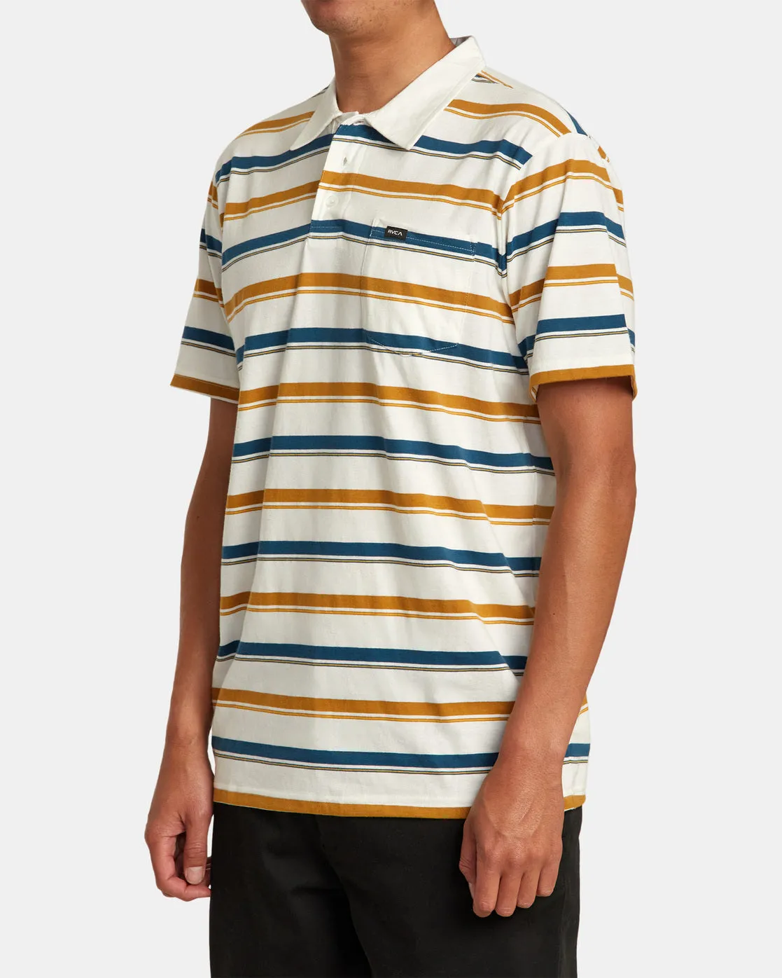 Cassady Stripe Polo Shirt - Antique White