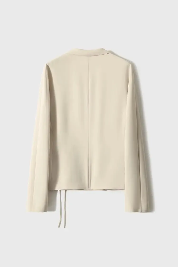 Casual High-End Triacetate Tie-Waist Blazer