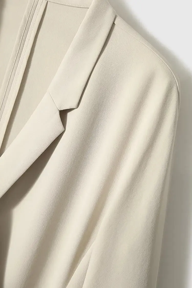 Casual High-End Triacetate Tie-Waist Blazer