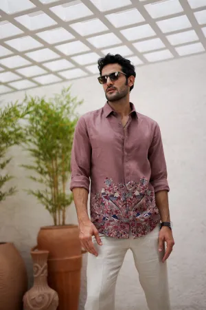 Cherry Multicolored Botanical Embroidery Shirt