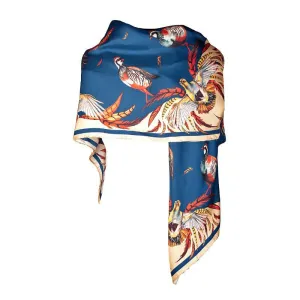 Clare Haggas Game On Large Silk Scarf - Petrol