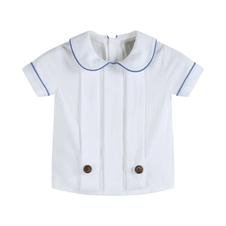 Collared Top & Button Shorts