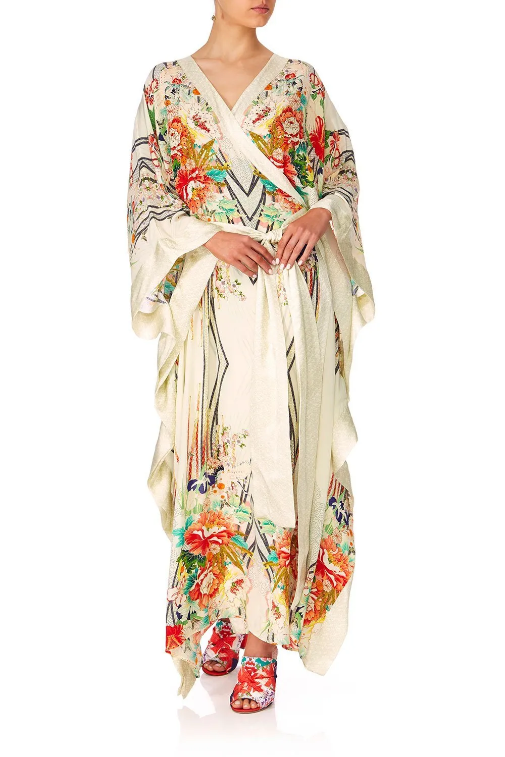 CROSS OVER KAFTAN W/TIE MS MAIKO
