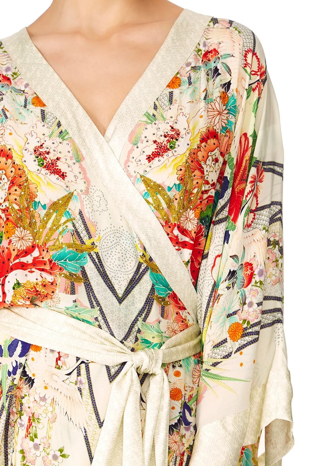 CROSS OVER KAFTAN W/TIE MS MAIKO