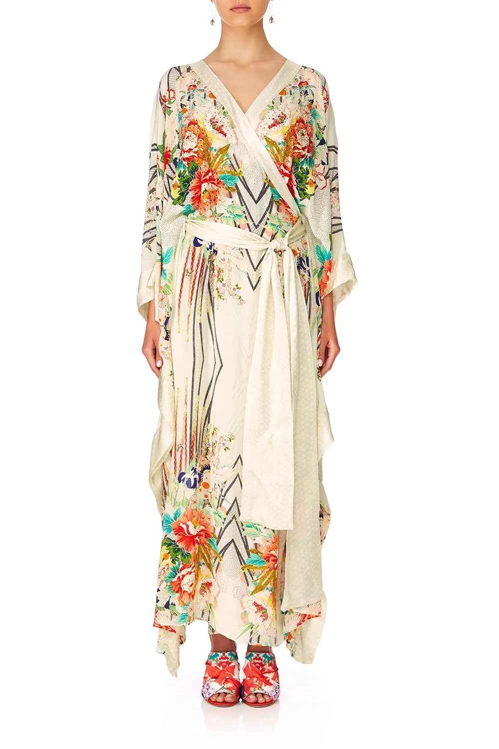 CROSS OVER KAFTAN W/TIE MS MAIKO