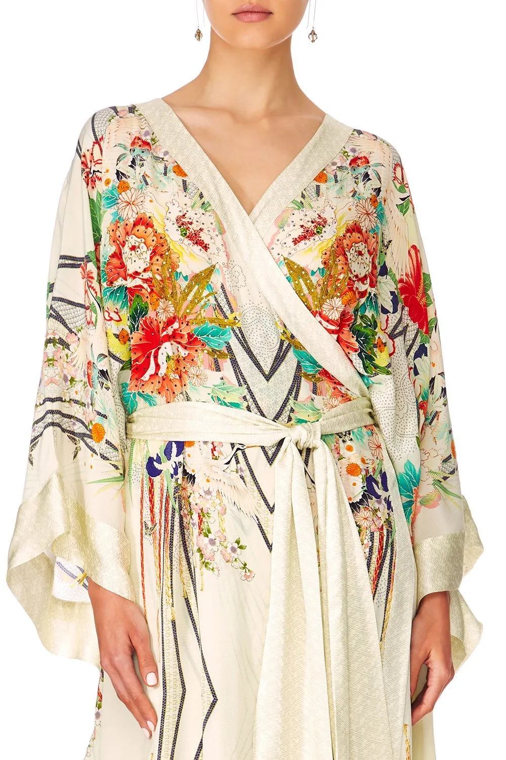 CROSS OVER KAFTAN W/TIE MS MAIKO