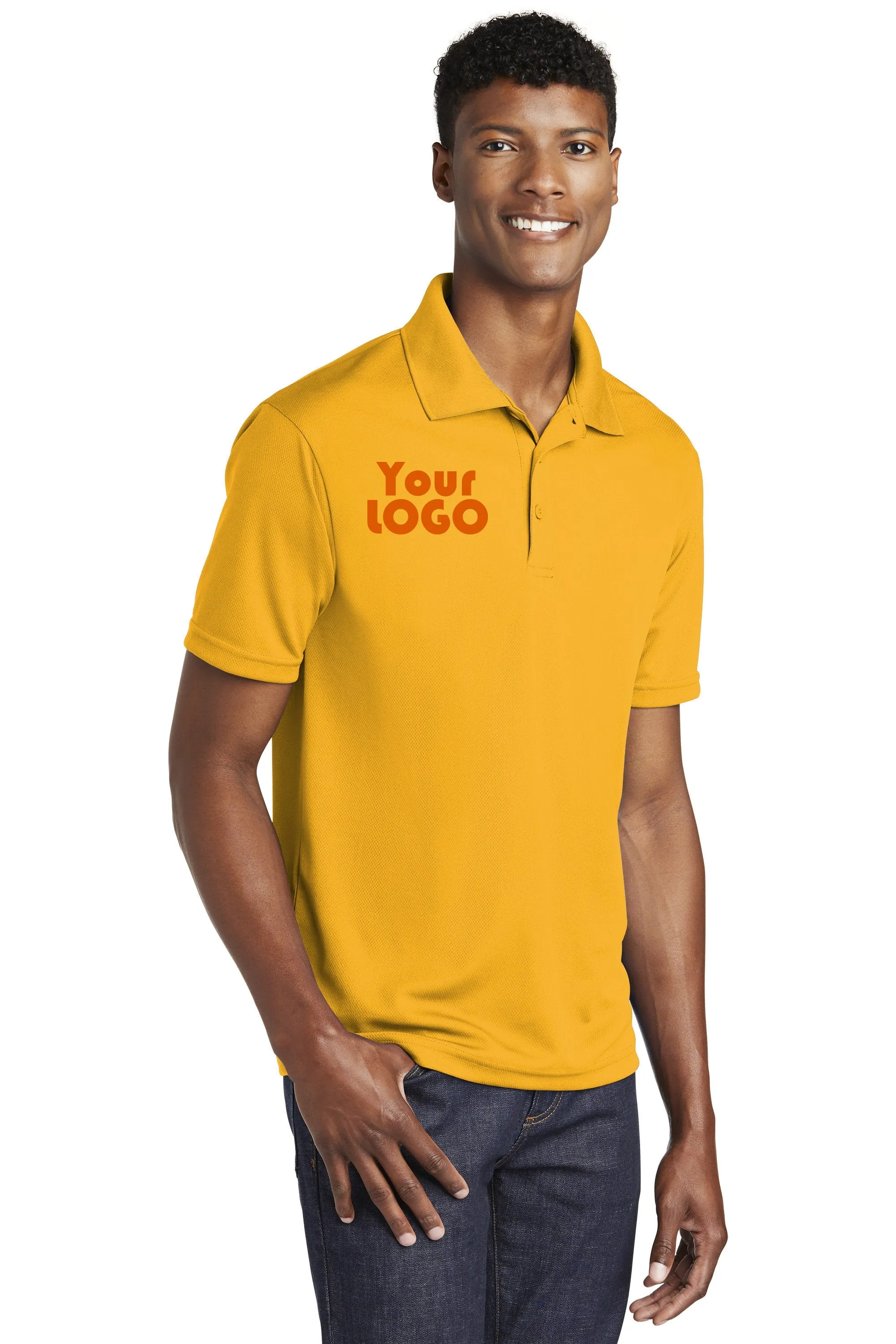 Custom Embroidery on Performance Polo Shirt - Sport-Tek PosiCharge RacerMesh Polo ST640 Monogram Polo