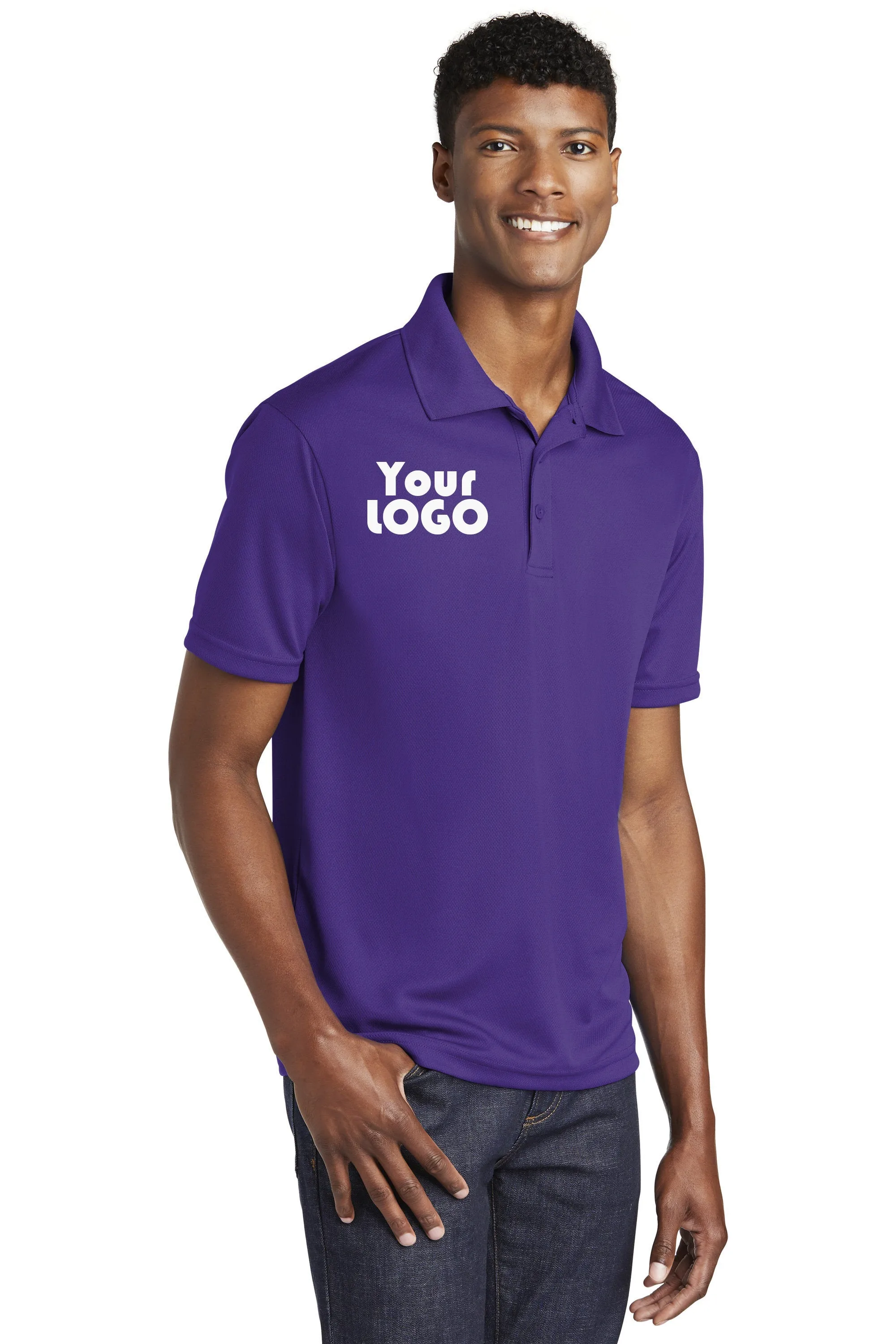 Custom Embroidery on Performance Polo Shirt - Sport-Tek PosiCharge RacerMesh Polo ST640 Monogram Polo