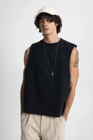 Essential Cropped Tank - Black