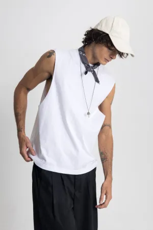 Essential Cropped Tank - White