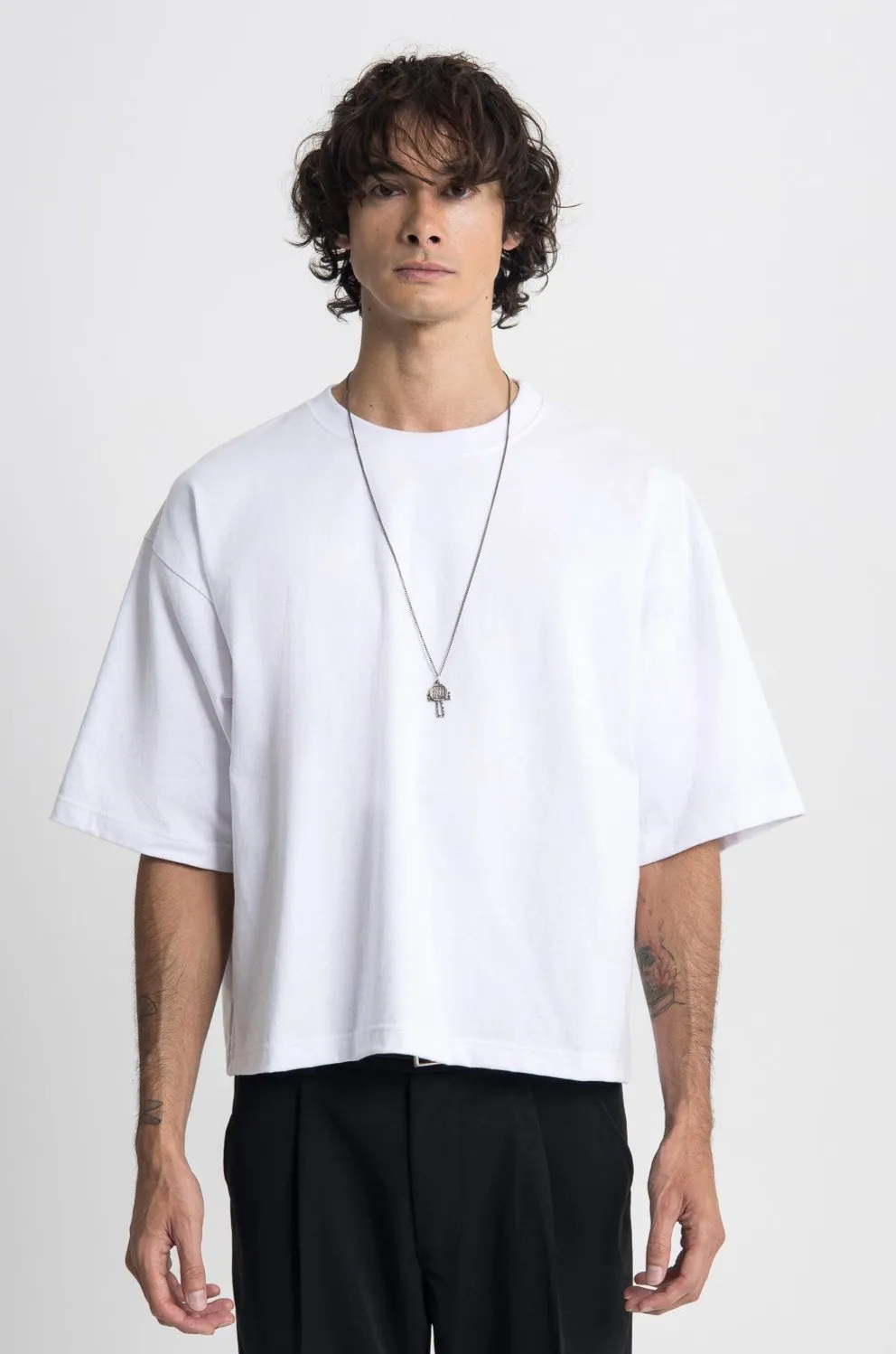 Essential Cropped Tee - White