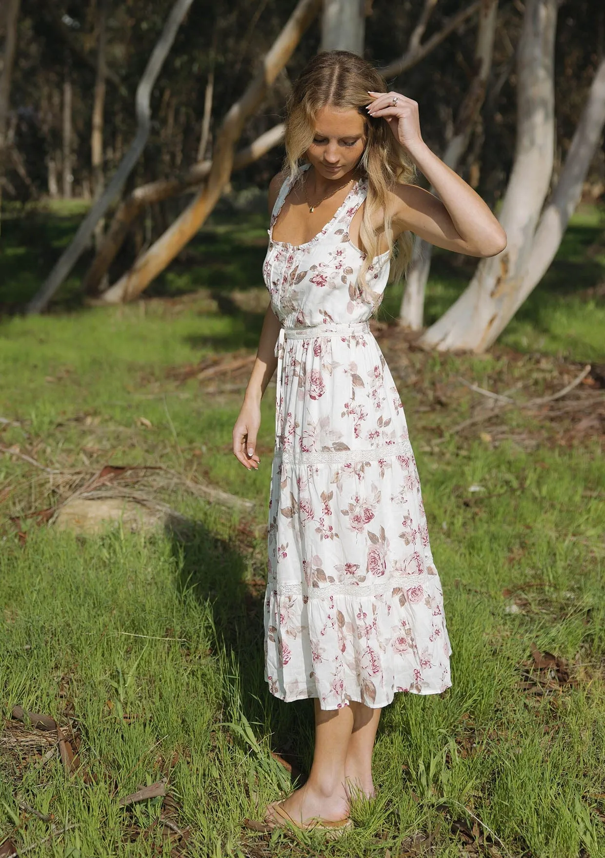 Evelyn Floral Midi Dress