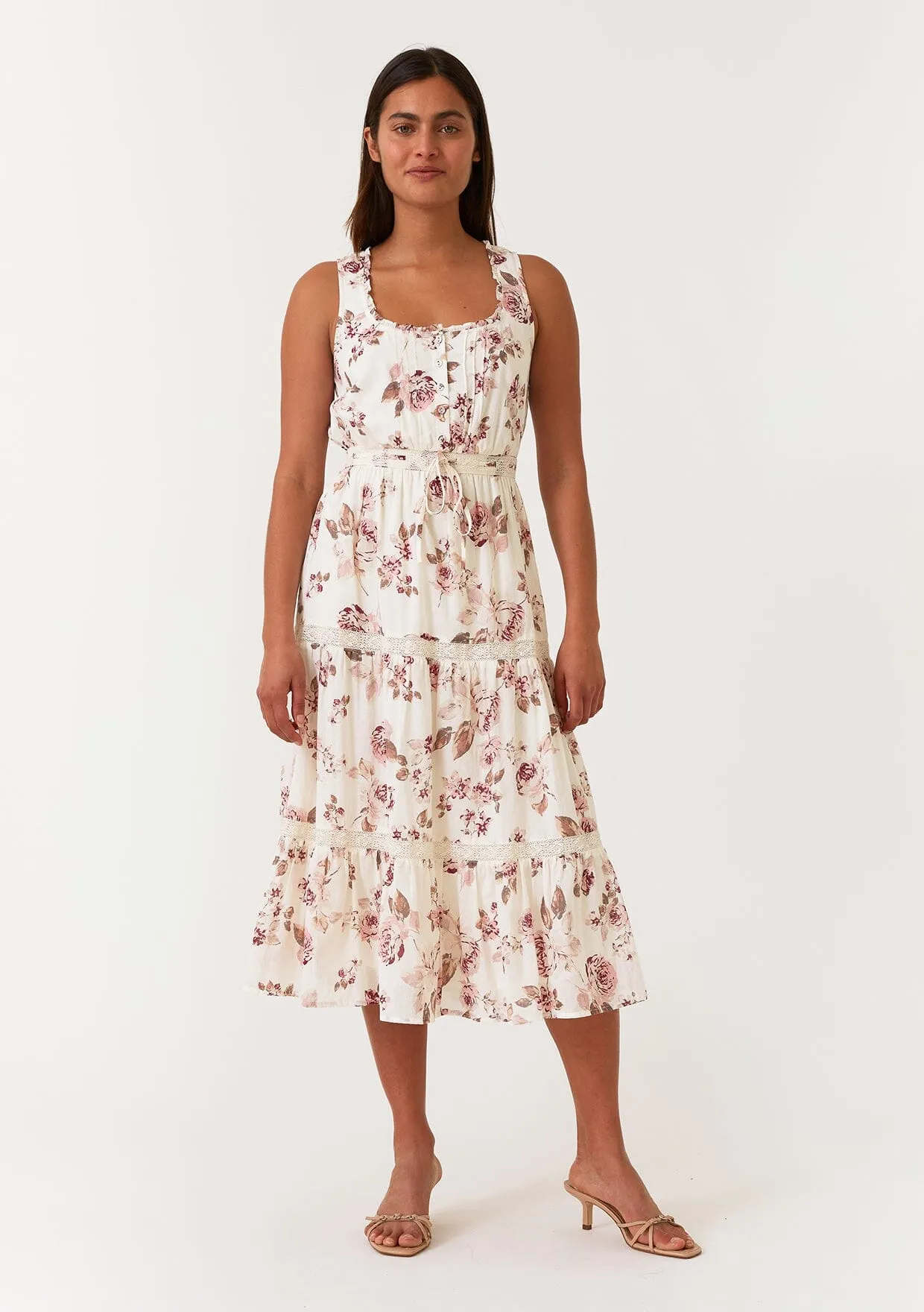 Evelyn Floral Midi Dress