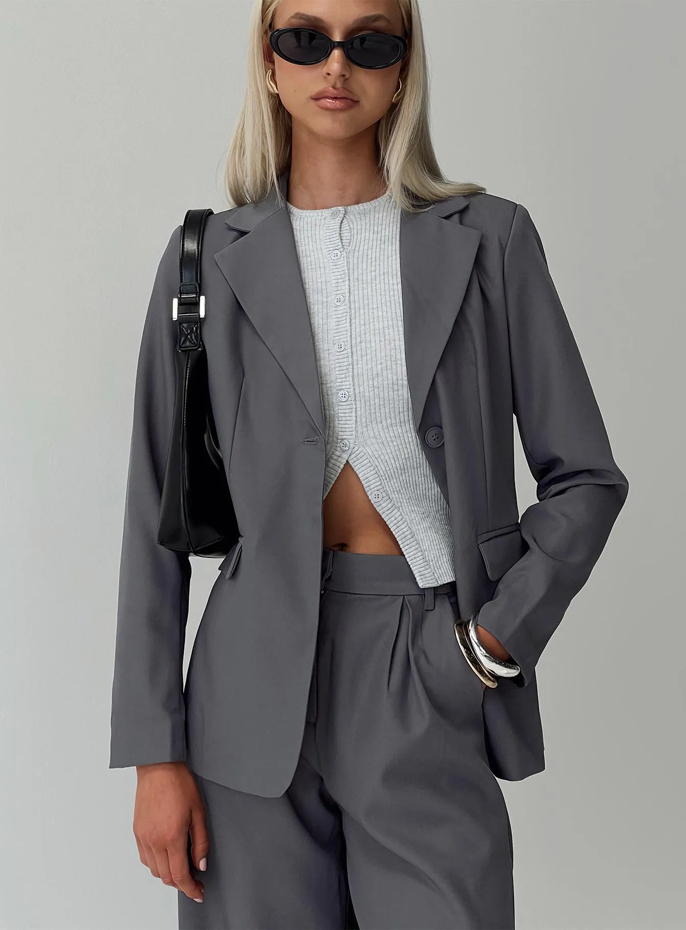 Fashionkova Relaxed Blazer Charcoal