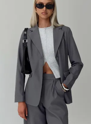 Fashionkova Relaxed Blazer Charcoal