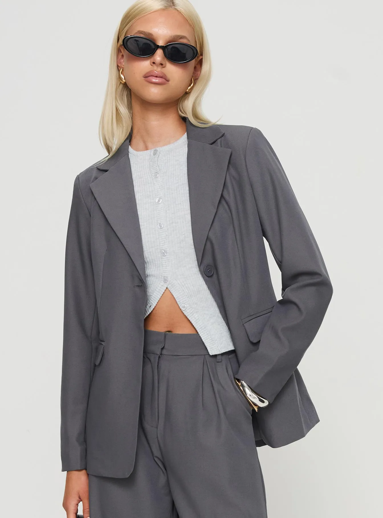 Fashionkova Relaxed Blazer Charcoal
