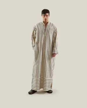 Ferzan Kaftan in Indigo & Ivory