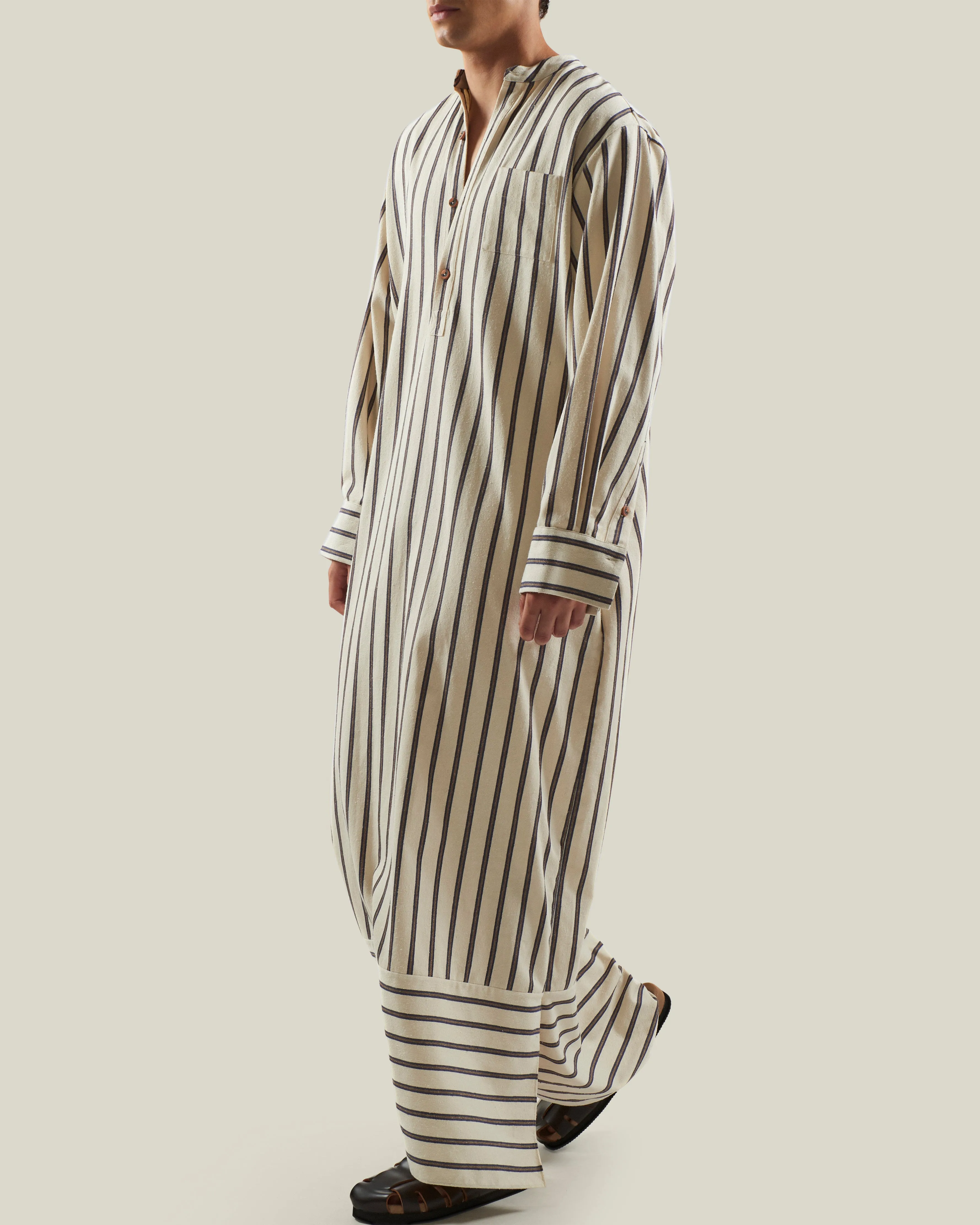 Ferzan Kaftan in Indigo & Ivory