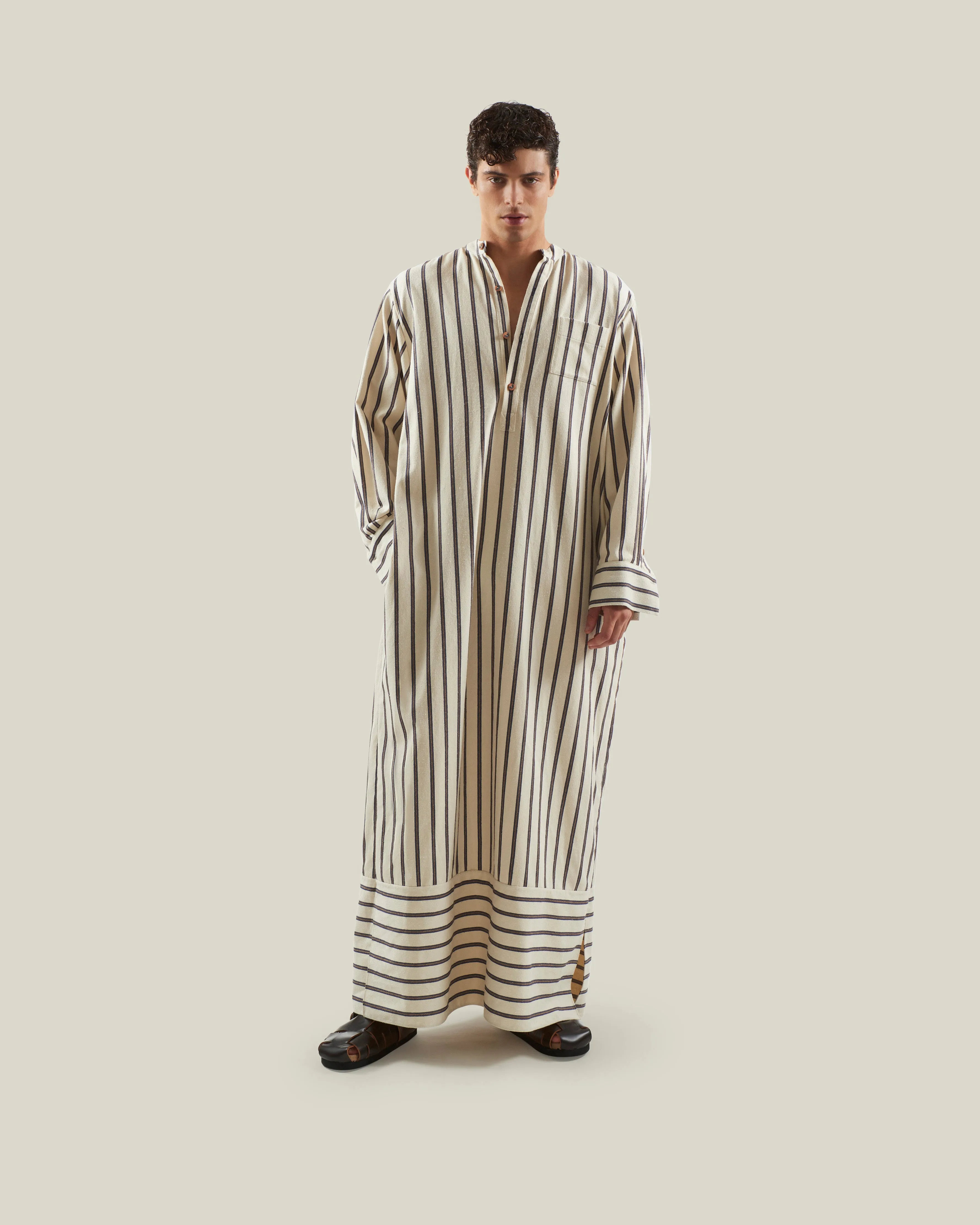 Ferzan Kaftan in Indigo & Ivory
